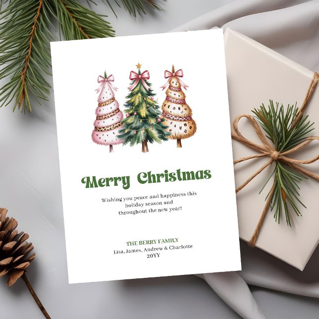Stylish Watercolor Leopard Christmas Tree Greeting Holiday Card (Stylish Watercolor Leopard Christmas Tree Greeting Card)