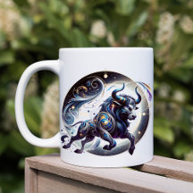 Stylish Watercolor Taurus Zodiac Custom Mug