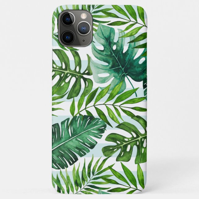 Stylish Watercolor Tropical Green Botanical Case-Mate iPhone Case (Back)