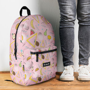 Stylish Watermelon Lemon Tropical Fruit Pink Printed Backpack