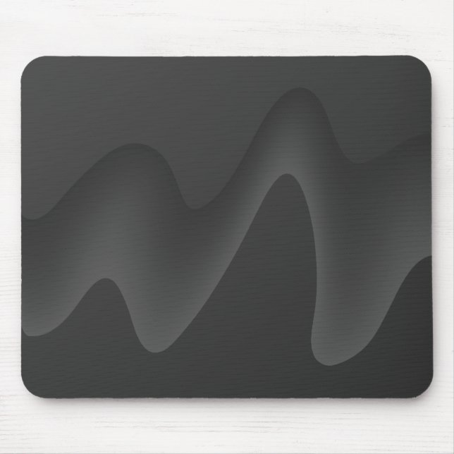Stylish Wave Design in Dark Grey. Mouse Mat (Front)