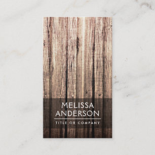 Stylish weathered wood grain professional profile business card