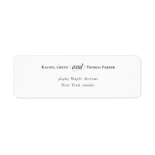 Stylish Wedding Black White Return Address Label
