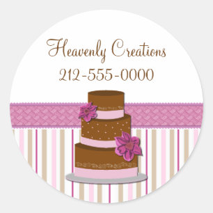 Stylish Wedding Cake Bakery Business Sticker