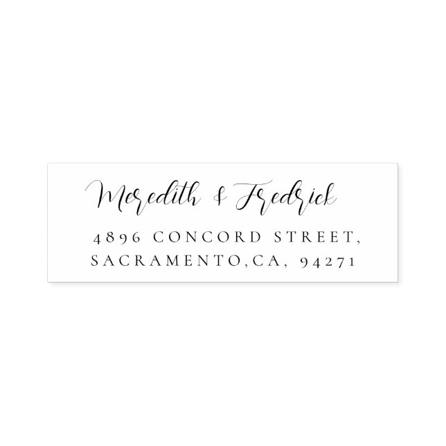 Stylish Wedding Return Address Chic Script  Self-inking Stamp (Design)