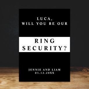 Stylish Wedding Ring Security Proposal Card