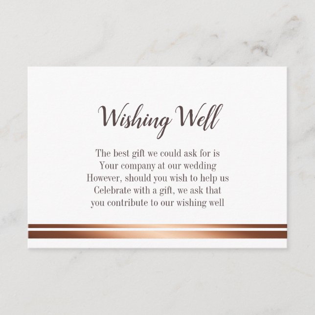 Stylish Wedding Wishing Well Enclosure Card (Front)