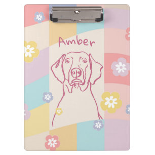 Stylish Weimaraner Simple Colourful Dog Clipboard