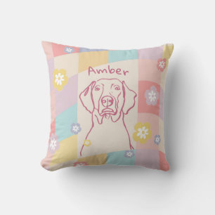Stylish Weimaraner Simple Colourful Dog Cushion