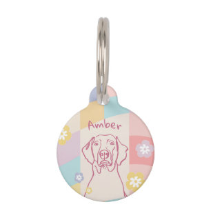 Stylish Weimaraner Simple Colourful Dog Pet Tag