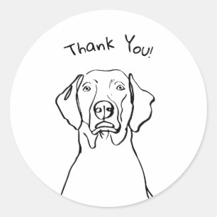 Stylish Weimaraner: Your Text, Your Style Classic Round Sticker