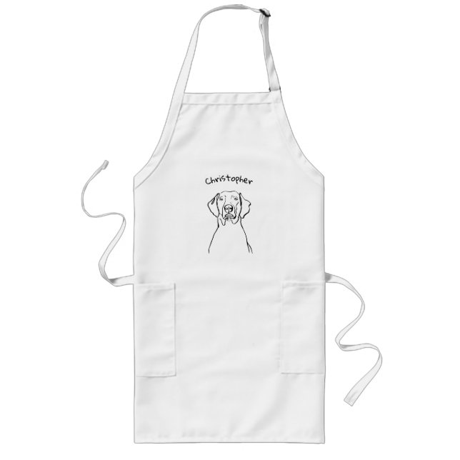 Stylish Weimaraner: Your Text, Your Style Long Apron (Front)
