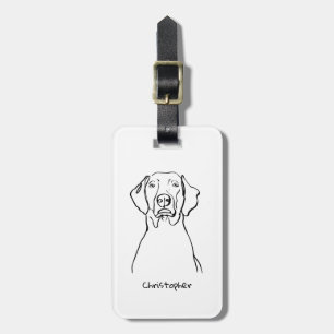 Stylish Weimaraner: Your Text, Your Style Luggage Tag