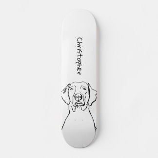 Stylish Weimaraner: Your Text, Your Style Skateboard