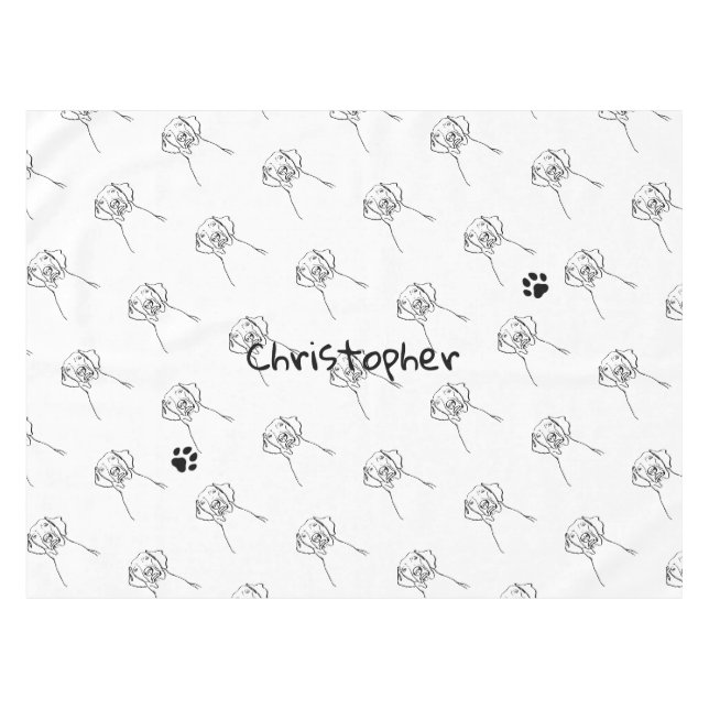 Stylish Weimaraner: Your Text, Your Style Tablecloth (Front (Horizontal))