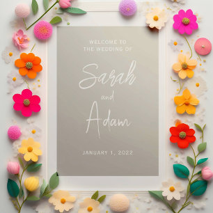 Stylish Welcome Wedding Cling Decal Sign