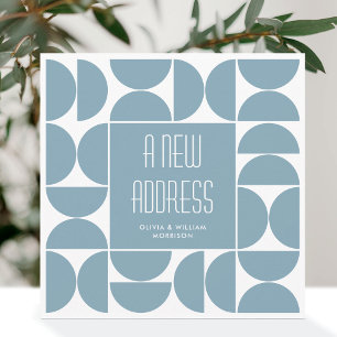 Stylish We've Moved New Home Address Blue Announcement
