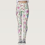 Stylish Whimsical Birds and Flowers Leggings<br><div class="desc">Stylish and modern legging features a stylish colourful birds and flowers pattern on an offwhite background. Exclusively designed for you by Happy Dolphin Studio.</div>