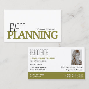 Stylish White and Mustard with Photo Professional Business Card