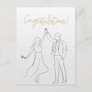 Stylish White Congratulations Wedding Card