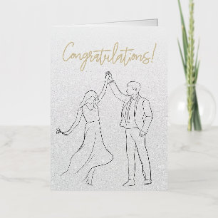 Stylish White Congratulations Wedding Card