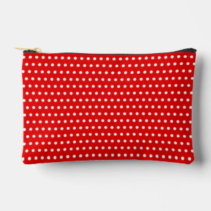 Stylish White Dots Pattern On Lovely Red Accessory Pouch