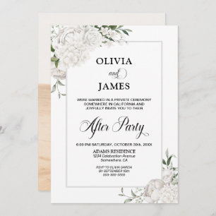 Stylish White Floral Wedding After Party Invitation