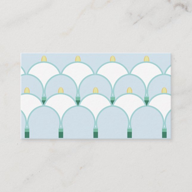 Stylish white geometric lily flower arches business card (Front)