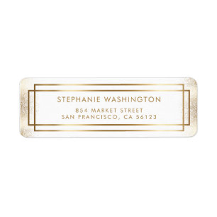 Stylish White & Gold Border Wedding