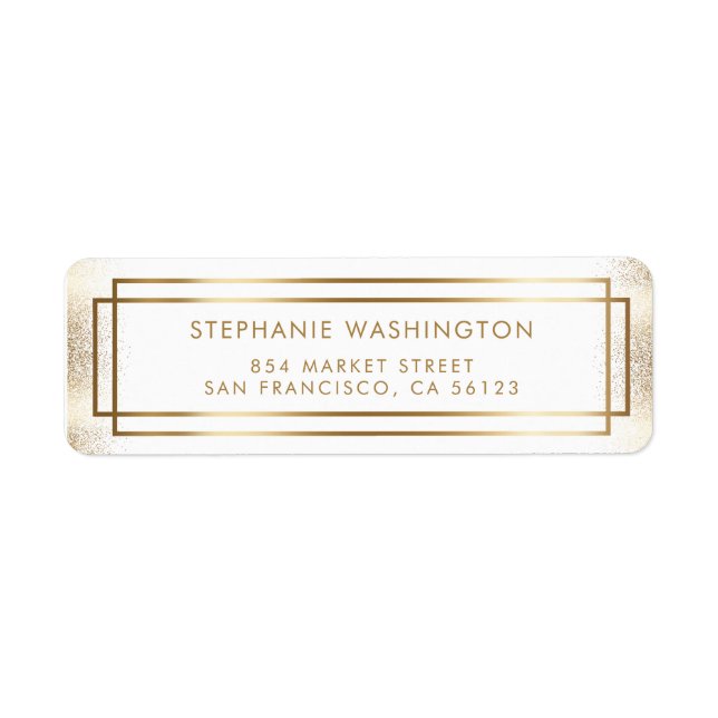 Stylish White & Gold Border Wedding (Front)