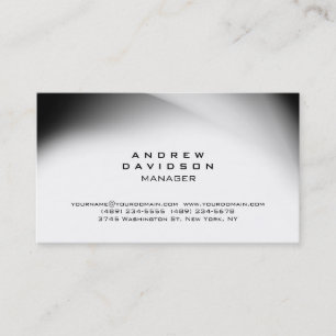 Stylish White Grey Trendy Plain Business Card
