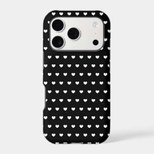 Stylish White Hearts Pattern On Black