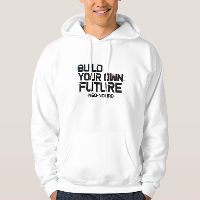 Stylish White Hoodie with Unique Graphic Print (Front)