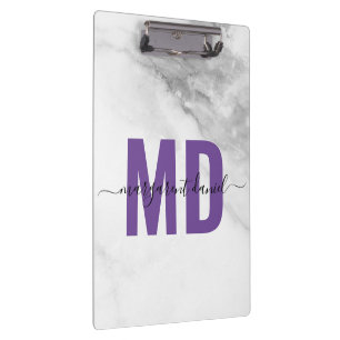 Stylish White Marble Clipboard for Office Needs