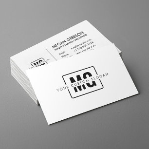 Stylish White Monogram Personal Brand Minimalist Business Card