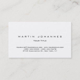 Stylish white plain professional business card