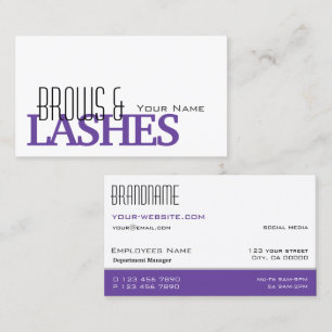 Stylish White Purple Black Simple and Professional Business Card