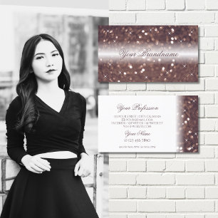 Stylish White Rose Gold Sparkling Glitter Luxury Business Card