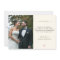 Stylish White Script Wedding Photo Thank You Card