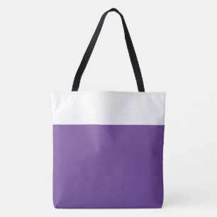 Stylish Wide Pretty Purple White Top Colour Block Tote Bag