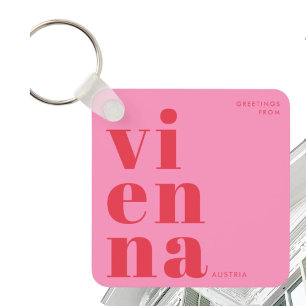 Stylish Wien Vienna Austria – Bold Red Keychain