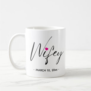 Stylish Wifey with Wedding Date Coffee Mug