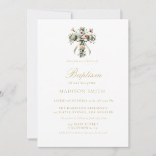 Stylish Wildflower Garden  Baptim Invitation
