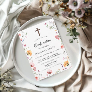 Stylish Wildflower Meadow Garden Confirmation Invitation