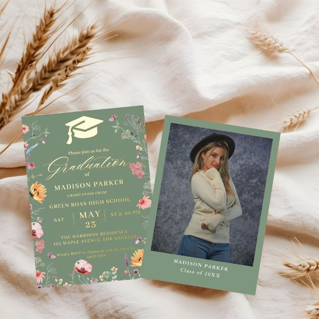 Stylish Wildflower Meadow Garden  Graduation (Creator Uploaded)