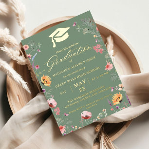Stylish Wildflower Meadow Garden Twin Graduation