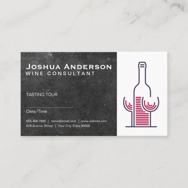Stylish Wine Logo Business Card (Front)