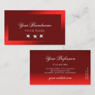 Stylish Wine Red Sparkling Diamonds Professional Business Card