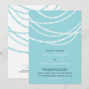 Stylish Winter Sparkles Glow Wedding 2in1 Invite