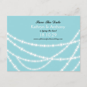 Stylish Winter Sparkling Lights Chic Save The Date Announcement Postcard